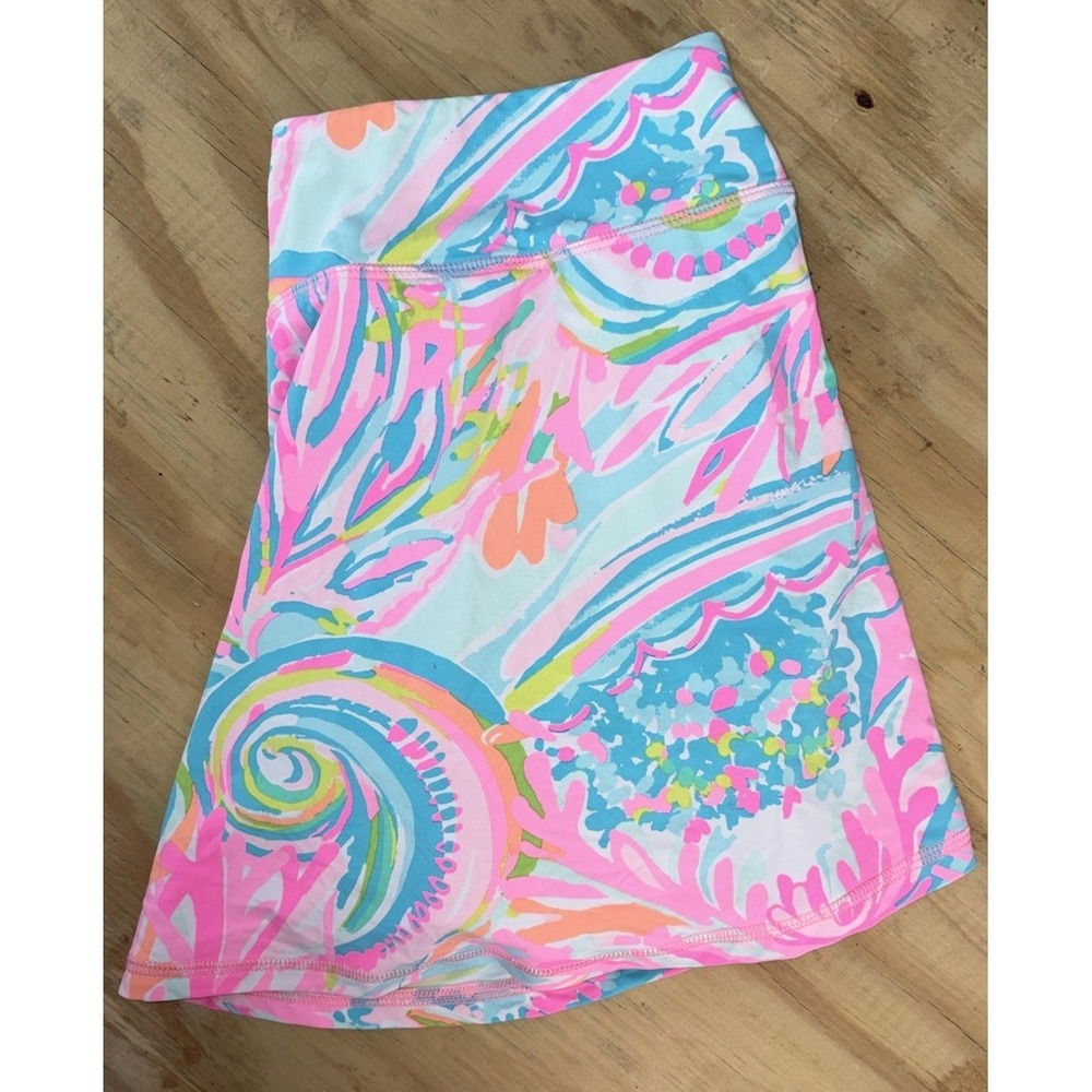 Lilly Pulitzer Luxletic Aila Skirt Skort Womens Small Pink Blue Carnival Coral